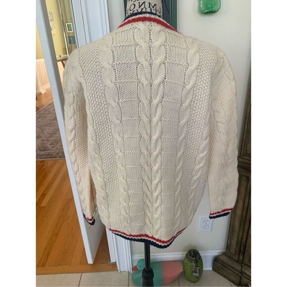 Vintage Handmade Wool Tennis Cardigan - Picture 3 of 10